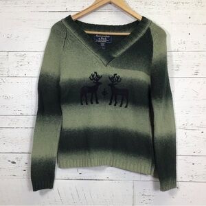 Vintage Abercrombie & Fitch Holiday Reindeer Moose Knit Sweater Size Large